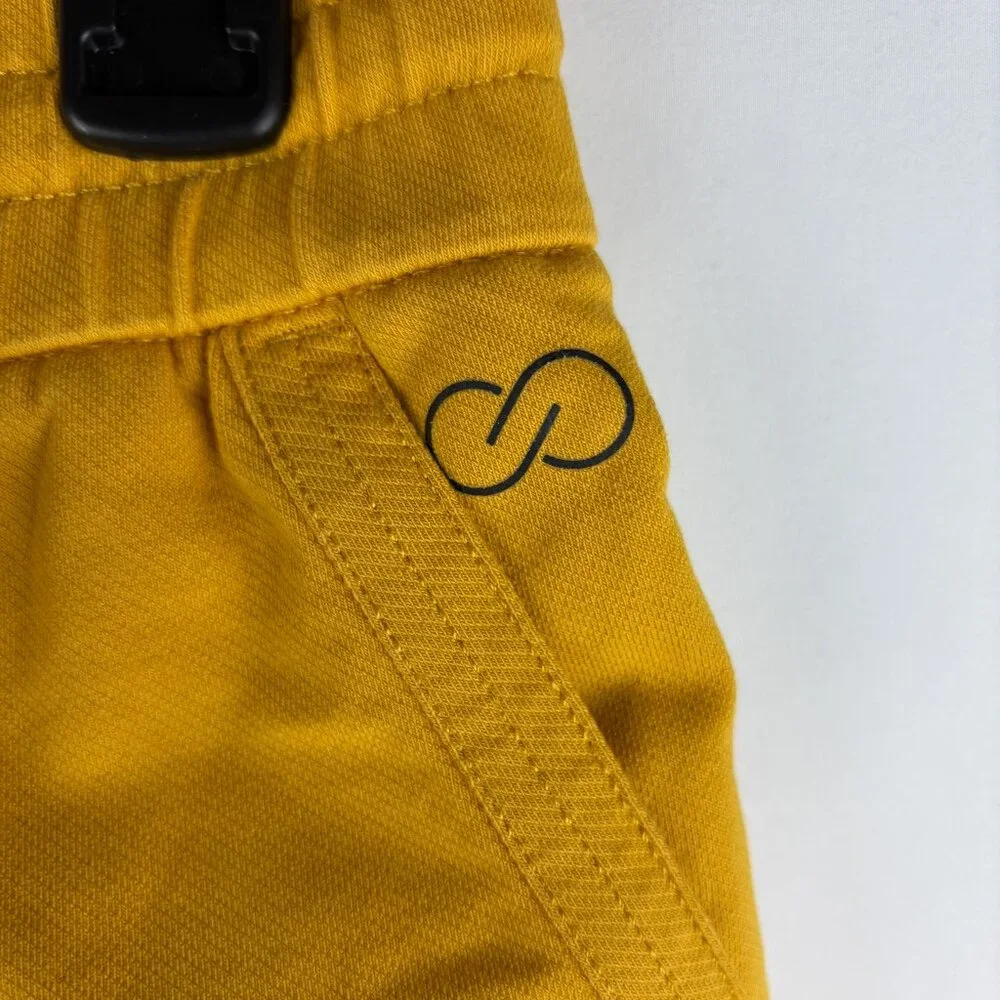 XS Yellow Cotton Short Mid Rise 3.5 Inseam Soft Tie Moisture Wicking Trapunto - Picture 3 of 11